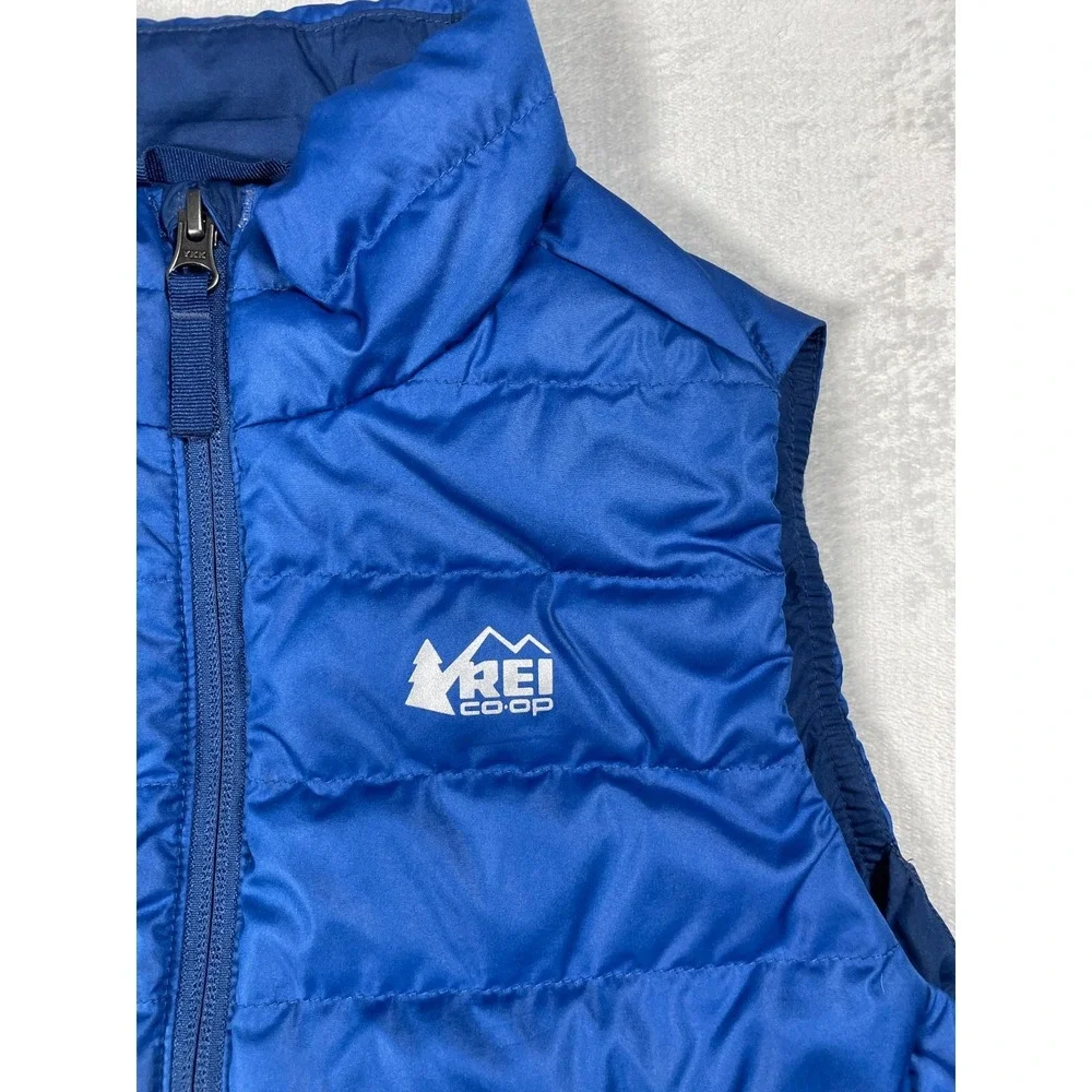 REI Co-op Down Puffer Vest Kids Medium 10-12 Blue Packable Lightweight